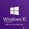 Windows 10 Pro / Professional 100 User VOL MAK Key NEU