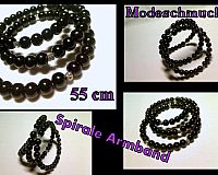 Modeschmuck Armband-Spirale Armband-Kette schwarz-Kugelkette-Gothic 